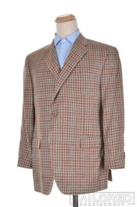 SAMUELSOHN Rustic Check Wool Silk Linen Blazer Sport Coat Jacket - 46 R - Picture 1 of 9