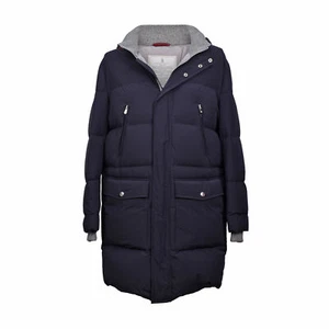BRUNELLO CUCINELLI MEN'S DOWN FILLED NAVY BLUE PUFFER PARKA OUTERWEAR/JACKET - Picture 1 of 8