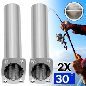 2X Stainless Steel Boat Rod Holder 30 Degree Flush Mount Fishing Pod Narrow Top - Picture 1 of 9