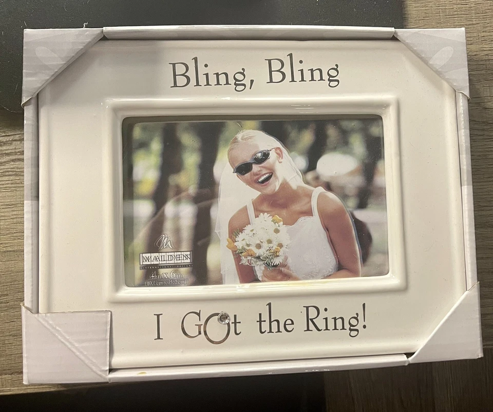 Malden International Designs Bling Bling I Got the Ring Picture Frame 4 x 6 - Image 1 of 1