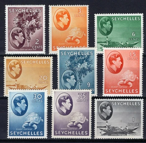 SEYCHELLES 1942/5 STAMP Sc. # 126/31, 133, 136, 139, 143 AND 145 MH Cover