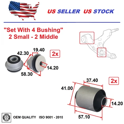 Control Arm Bushing Front For Lexus GS450h 13-18 GS350 13-20 RC350 15-19 Set (4) - Image 1 of 3