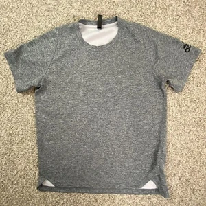 adidas Shirt Mens Medium Gray Spell Out Logo Athletic Short Sleeve Tee Pullover - Picture 1 of 13