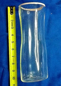 CARAFE HAND BLOWN 9.5" W/PINK EDGE (LEANS A LITTLE) 101223B - Picture 1 of 6