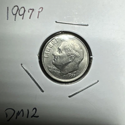 1997 P Roosevelt Dime 10 C Misaligned Die Off Center Strike Error Coin - Image 1 of 4