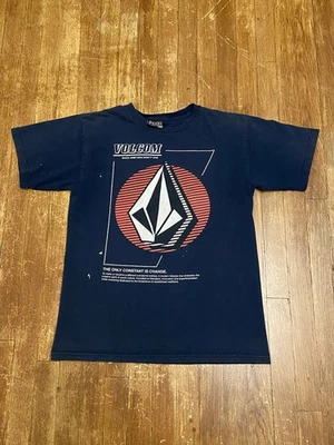Vintage Y2K Volcom Skater Navy Graphic Center Logo T-Shirt Small - Image 1 of 4
