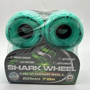 Shark Wheel California Roll 60MM 78A Skateboard Teal Nero Confezione da 4 Ruote - Foto 1 di 3