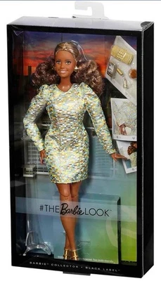 Muñeca AA 2016 The Barbie Look~cuerpo curvilíneo en mini vestido metálico~etiqueta negra~sin usar, en caja original Foto 1 de 4