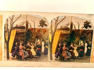 Antikes Stereoskop Stereoview Japan Kinder 1905 Yokohama World Serie 175 - Bild 1 von 5