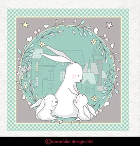 Kinder - Hasenland Mumie Hase - Stoff Basteln Paneele in 100% Baumwolle oder Polyester - Bild 1 von 1