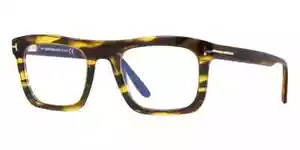 Tom Ford TF5757-B 055 Havana Square Plastic Optical Eyeglasses 52-22-145 FT5757 - Picture 1 of 2