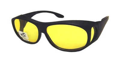 OTG GLARE-X Night Driving Optics Over-the-Glasses Polarized Yellow Lens Black - Image 1 of 3