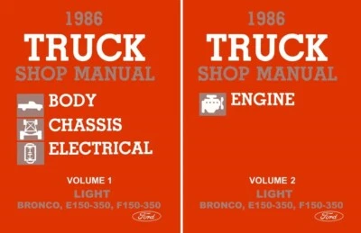 1986 Ford Truck F150-350 Bronco Econoline Shop Service Repair Manual Book - Image 1 of 4