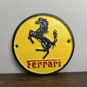 Small Ferrari Wall Sign - Man Cave / Garage Sign - Not Enamel Sign - Cast Iron - Picture 1 of 3