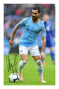 Autógrafo fotográfico firmado por Ilkay Gundogan A4 del Manchester City - Imagen 1 de 1