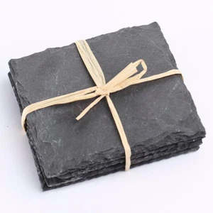 Package of 16 Factory Direct Craft Real Slate Slab 4" Coasters - Picture 1 of 3