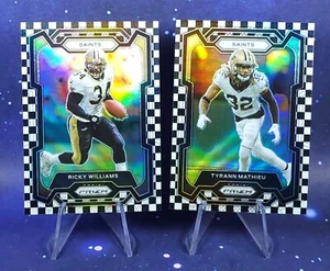 2023 Panini Prizm Ricky Williams Tyrann Mathieu Black White Checkerboard Saints - Picture 1 of 13