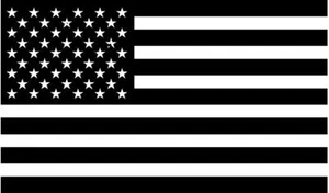 American Black White BW Flag Decal USA United States US Subdued Sticker VAR - Picture 1 of 1