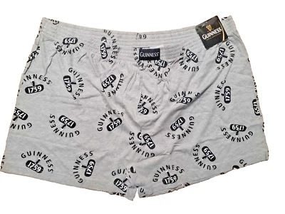 Shorts Boxer Masculino Guinness Roupa Íntima Cerveja Cinza Algodão 3XL NOVO COM ETIQUETAS Frete Grátis - Imagem 1 de 3
