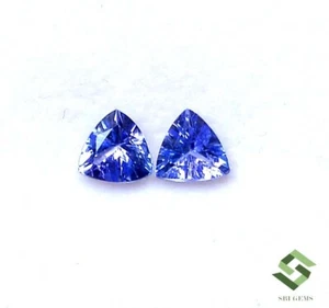 5x5 mm Certified Natural Tanzanite Trillion Cut Pair 1.00 CTS Loose Gemstones - Picture 1 of 7