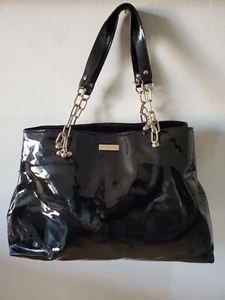 Kate Spade New York Black Patent Leather Top Handle Purse Large Hand Bag - Picture 1 of 12