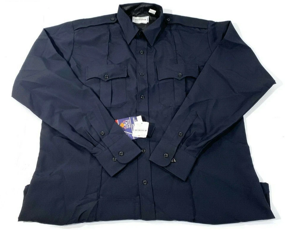 Flying Cross Mens Command Polyester Long Sleeve Shirt 35W78 LAPD Navy 3xl