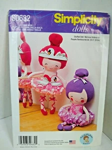 Simplicity S0632 Stuffed Ballerina Doll sewing pattern New - Picture 1 of 4