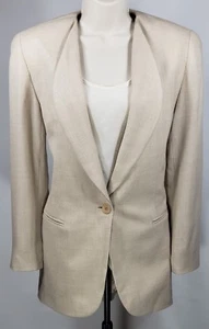 Neu Brooks Brothers cremefarbener leichter Wollblazer mit einem Knopf – Damengröße 2 - Bild 1 von 9