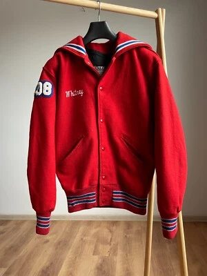 Delong Made in USA 2008 Indians Sailor Collar Varsity Jacket Size M - Image 1 of 4