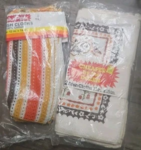 Lotto 2 pezzi 12ea 24 tovaglie cotone 1970 vintage 13x15 Love Abides Leshner NUOVE - Foto 1 di 13