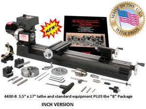 SHERLINE 4400B 3.5" X 17" LATHE (INCH) + the "B" Package (METRIC SEE PN 4410B) - Picture 1 of 1