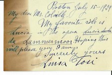 "Operatic Soprano" Luisa Tosi Ardizzoni Hand Signed 2.5X4 Card JG Autographs COA