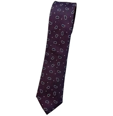 BLACK BROWN 1826 Silk Tie Purple Paisley W:2.5" EUC - Image 1 of 4