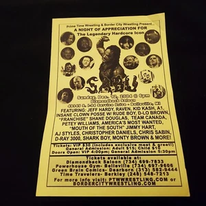 2004 Sabu PTW Insane Clown Posse Hellfire Wrestling Flyer ICP JCW Juggalo Raven - Picture 1 of 23