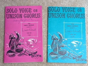 Solo Voice or Unison Chorus, Louise Grant Book 1 & 2, Belwin SONGBOOK lot 1958 - Picture 1 of 6