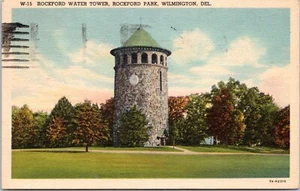 Rockford Park Wasserturm, Wilmington Delaware - 1948 Leinen Postkarte - Bild 1 von 2