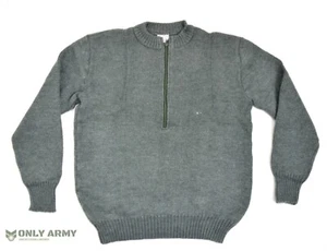 Original Schweizer Armee 75% Wolle Pullover Premium Sweater Grau Grobstrick Vintage NEU - Bild 1 von 3