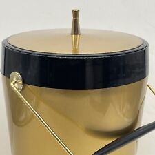 Gold & Black Ice Bucket Retro Mid Century Thermo-Serv West Bend Bar Vintage
