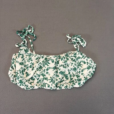 Top Corto Floral Prado Verde Blanco Estilo PRINCESA POLLY Sin Marca Talla Pequeña/Mediana Foto 1 de 4