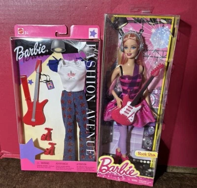 Barbie Carreras Rock Star Muñeca BBL67 y Moda Avenue Rock Star Conjunto Lote de 2 Foto 1 de 2