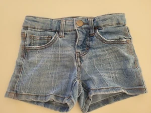 Cat & Jack Jean Super Stretch Denim Shorts Girls Size XS 4 5 Adjustable Waist - Picture 1 of 2