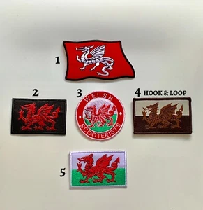 Gales Galés Bandera del Dragón Galés Gancho y Bucle Hierro Cosido Mezcla Parche Insignia Motociclistas Vestido Paño - Imagen 1 de 1