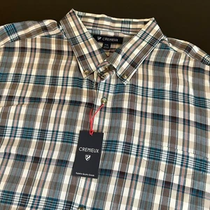Cremieux Karo Button Down Hemd Langarm Freizeit Blau Weiß Herren XXL Neu mit Etikett - Bild 1 von 10
