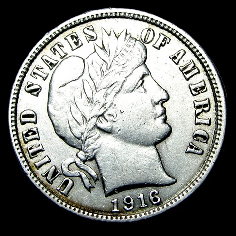 1916 Barber Dime Silver  ---- Stunning Details Coin  ---- #GG136 Cover