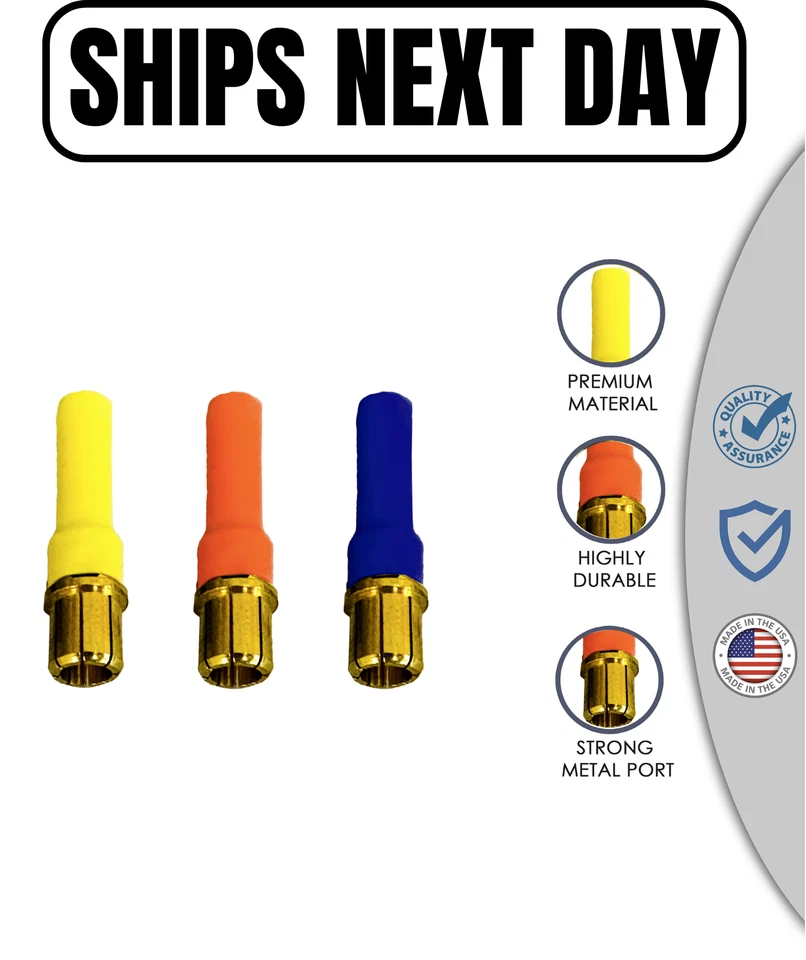 No Wires 4MM Female to 8MM Male ESC Adapter Connector - Instant Upgrade for RC! - Image 1 of 1