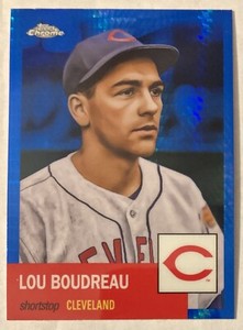 2022 Topps Chrome Platinum Anniversary #199 Lou Boudreau Blue Prism Refractor 