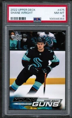 2022-23 Upper Deck #475 Shane Wright Young Guns Rookie Rc PSA 8 NM-MT - Image 1 of 4