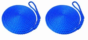2 x 12 MTS OF 12MM ROYAL BLUE SOFTLINE MOORING ROPES / WARPS / LINES BOATS - Picture 1 of 1
