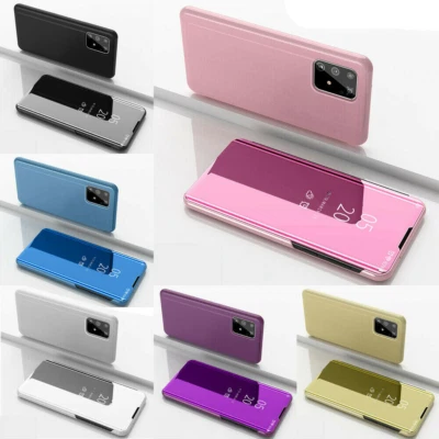 For iPhone 14 Plus 12 Pro 11 13 Pro Max Clear View Mirror Leather Flip Case - Image 1 of 4