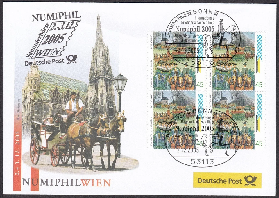 PEX0018 Intl. Stamp Exhibit. Germany Cover NUMIPHIL 2005, Vienna, Horse Postmark - Image 1 of 1